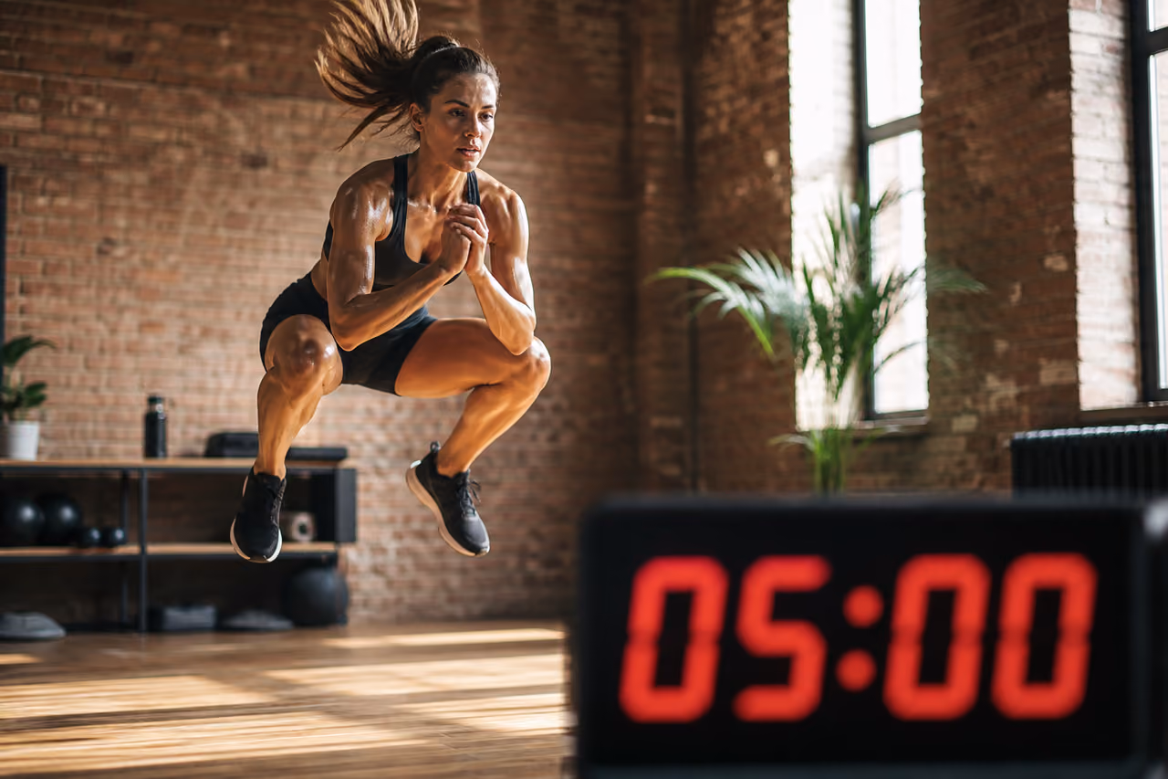 Athlete Performing Fast and 5 Minute Interval Workout Routine