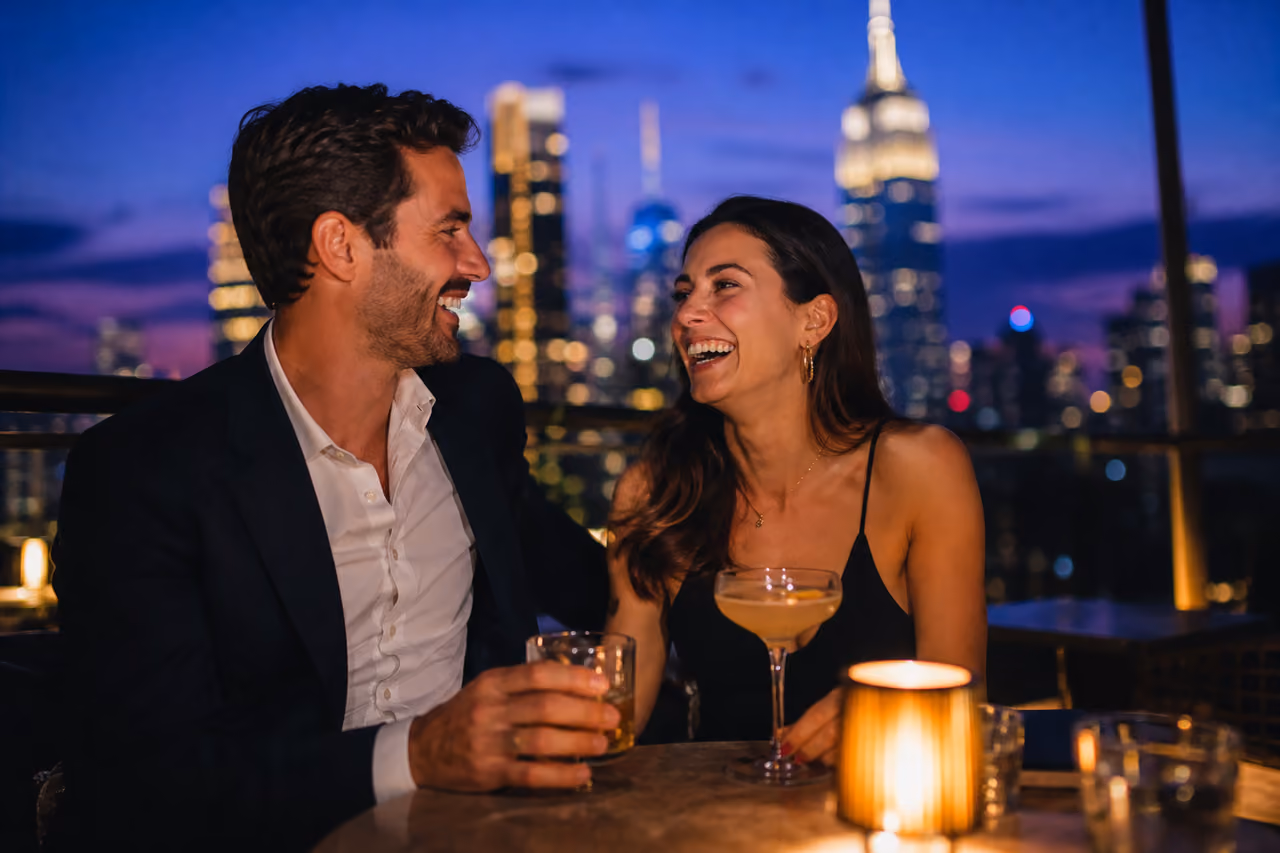 Sophisticated Couple Enjoying a Romantic Date in New York City
