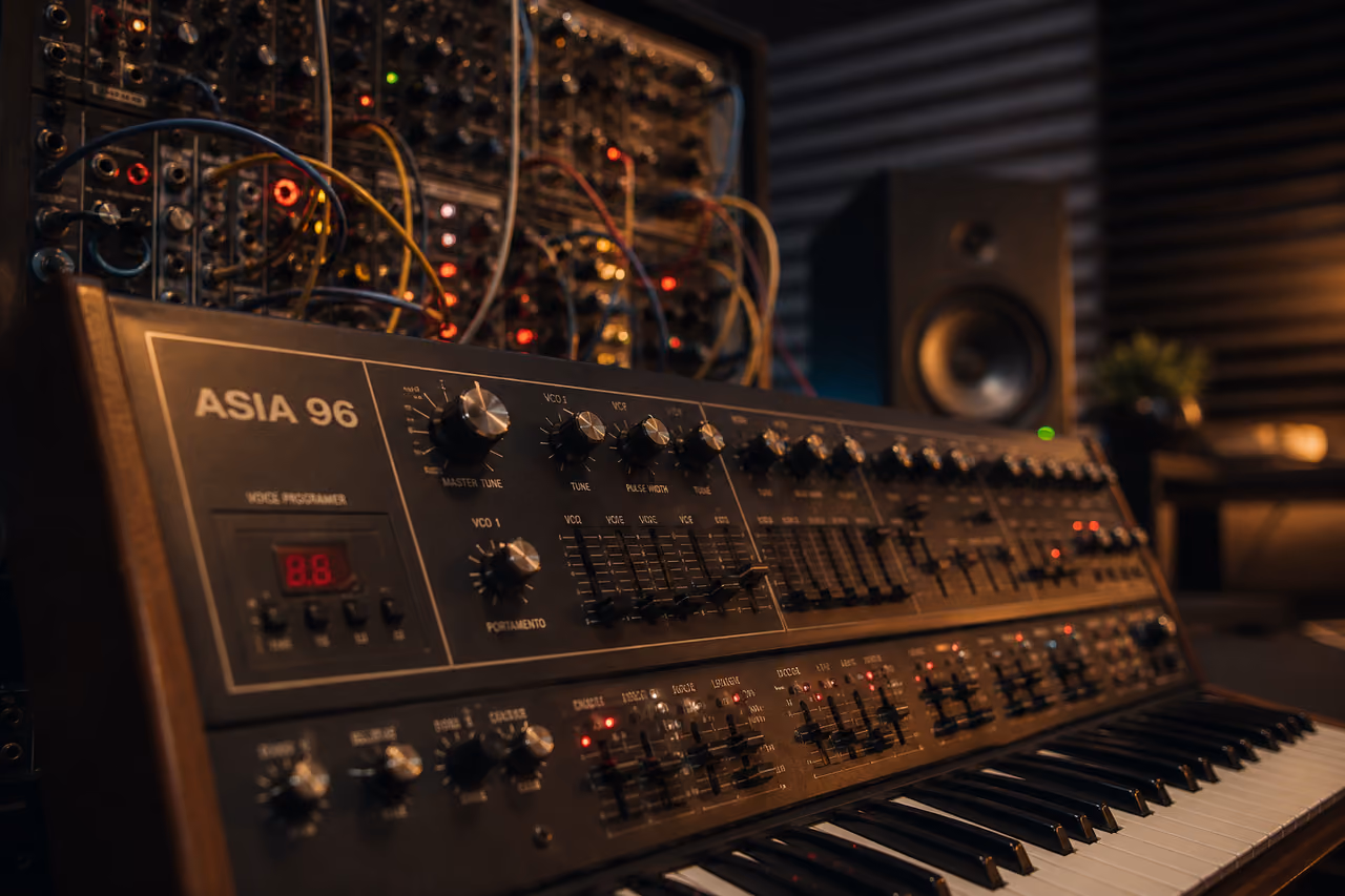 Analog Asia 96 Synthesizer in a Professional Music Studio
