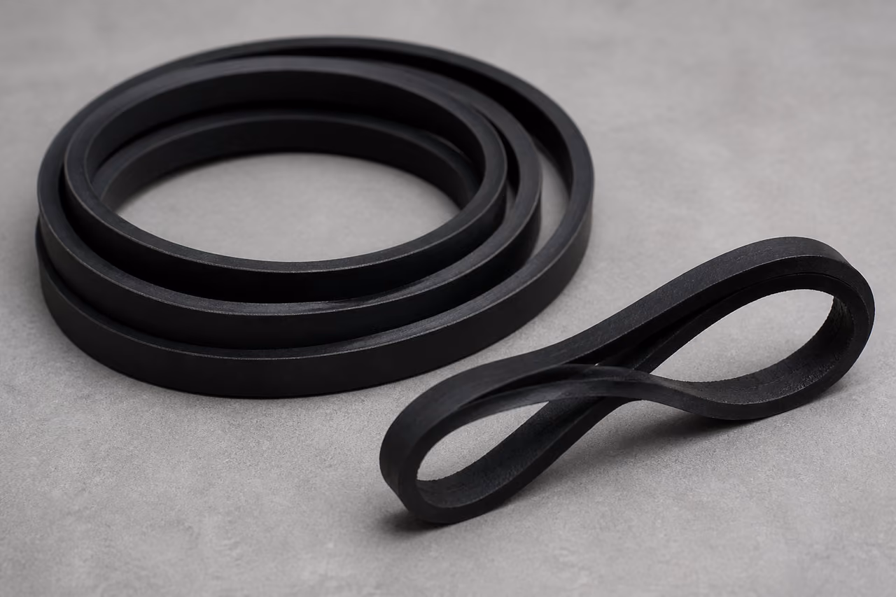 Rubber Vacuum Drive Belts on Neutral Background