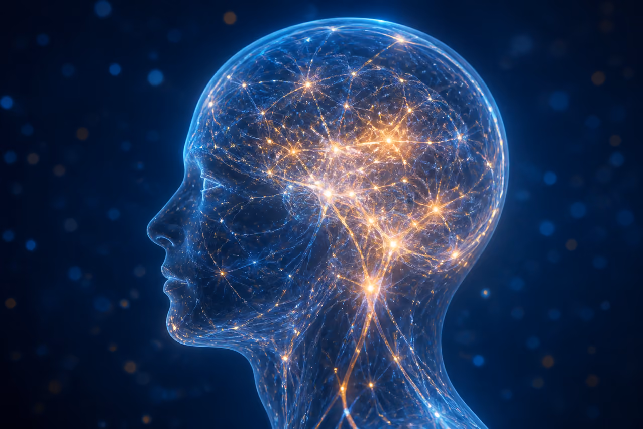 Glowing Neural Network Visualizing How Thoughts Are Formed