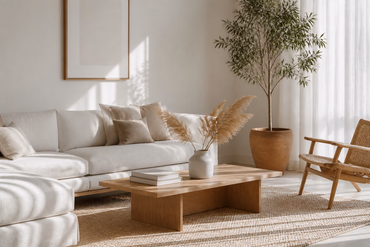 Minimalist Living Room with Ohou Style Home Decor