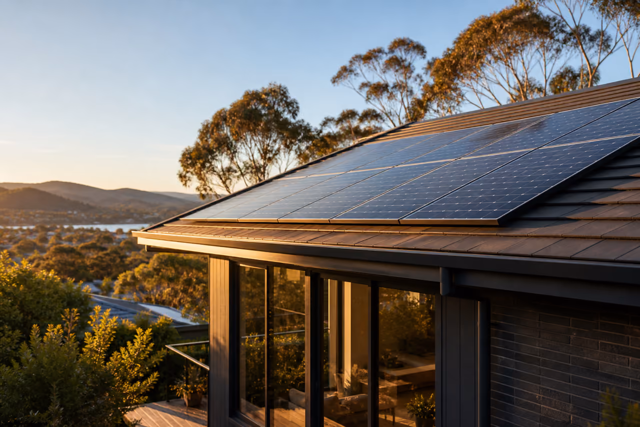 Modern Residential Home with Epc Solar Panels in Canberra