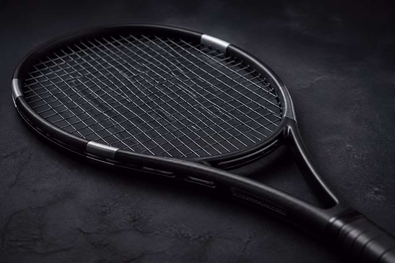 Professional Tennis Racket for Control on Textured Background