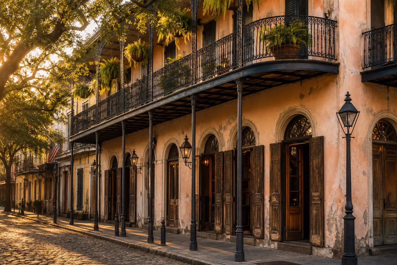 Historic Creole Architecture in the French Quarter of New Orleans