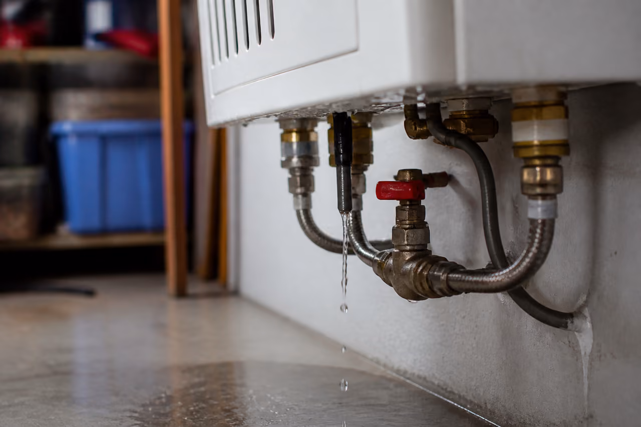 Tankless Water Heater Leaking Water Onto Utility Room Floor